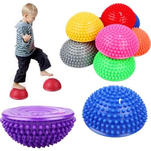 16cm Yoga Ball PVC Inflatable Massage Point Half Fit Balls Balance Trainer Stabilizer GYM Pilates Fitness Balancing Balls