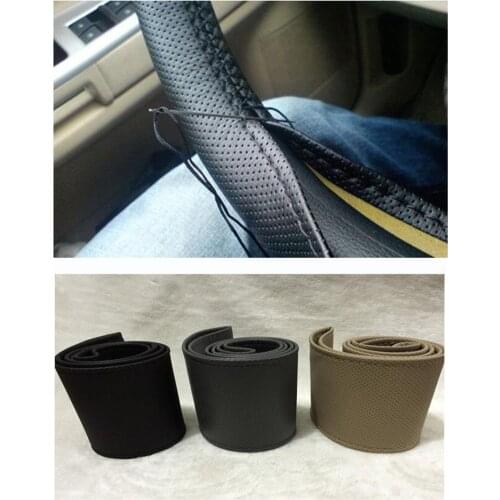 Diameter 38cm New Universal Braid On The Steering Wheel Car Steering Wheel Cover For Renault Megane 2 3 for Mazda 3 6