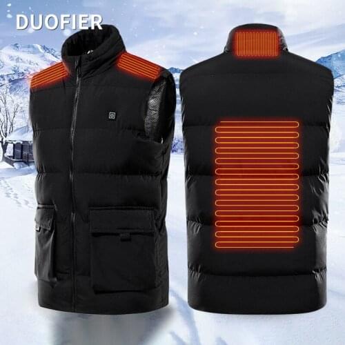 New 4 Heated Vest Fashion Jacket Men Women Coat Intelligent Electric Heating Thermal Warm Clothes Winter Hunt Plus Size 6XL 7XL