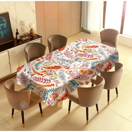 Autumn Flower Seamless Pattern Watercolor Barbecue Picnic Home Party Table Cloth