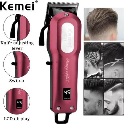 Kemei rechargeable hair trimmer KM-1031 professional LED hair clipper hair shaving machine hair cutting beard electric razor