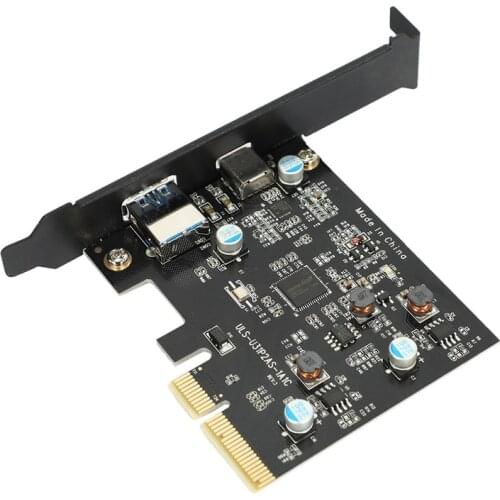 PCI-E PCI Express to USB 3.1 Gen 2 (10 Gbps) Type A+Type C Expansion Card Asmedia Chipset for Windows 7 /8/8.1/10/Linux Kernel