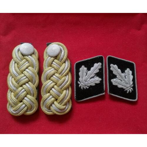 FULL SET WWII WW2 GERMAN SHOULDER BOARDS Elite Brigadefuhrer (Brigadier General) Collar Tabs
