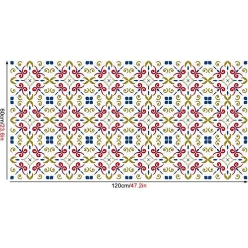 PVC non-slip twill 3D printing red and blue Haitian stickers bathroom bedroom living room DIY floor stickers