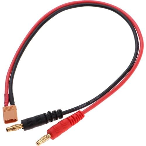 RC Lipo Battery Charger Plug, Charging Cable Lead ,XT30 Connector to 4.0mm Banana Plug 16AWG 35.5cm