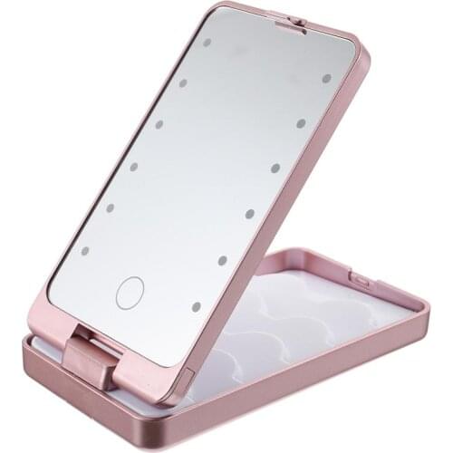 Eyelash Storage Box With Mirror And LED Light False Eyelash Holder Case Organizer Box Travel Case With Mirror And LED Light