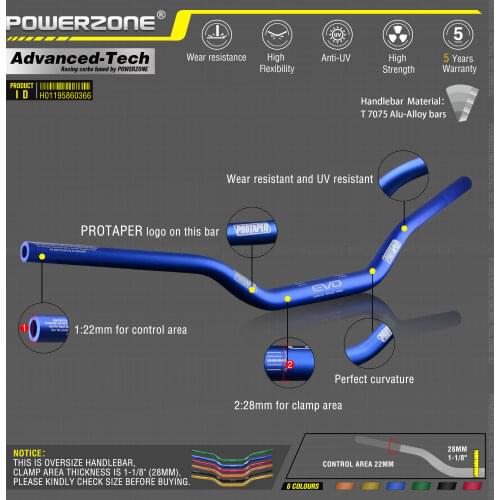 Gray aluminium 28mm 1-1/8" handlebar for motorcycle moto MX CR CRF CRM XR YZ YZF WR WRF DR DRX RM RMZ EX 85 125 200 250 400 650