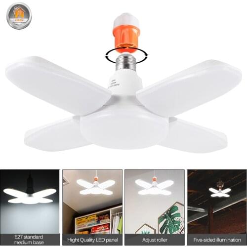 LED Bulb Foldable Fan Blade LED Hanging Lights 60W E27 180 Degrees Adjustable Lights for Kitchen Restaurant Bar Living Room