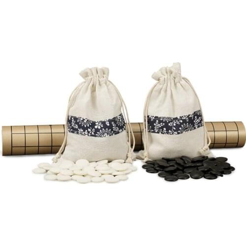 Top Grade Match Weiqi Go Game Melamine Piece Suede Leather Cloth Bag Gobang International Standard On Go Chess Gomoku Board Game