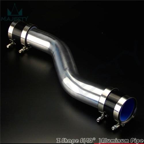 Clamps +76 mm 3" Z / S Shape Aluminum Turbo Intercooler Pipe + silicone hose BK