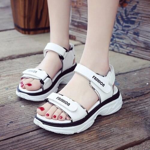 2019 Hot Fashion New Women Platform Sandals Women Gladiator Sandals Fashion Hook Loop Wedge Shoes Woman Size 35~40 3colors