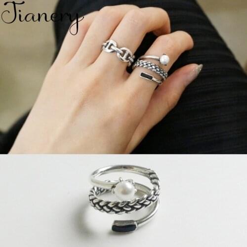 JIANERY Vintage Big Silver Color Multi-layer Rings For Women Bohemian Finger Ring Female Jewelry NEW