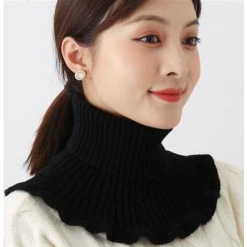 Winter Scarf Womens Set To Keep Warm Scarf To All-match Knitted High-neck Wool Scarf Warm Winter Ladias Scarves Neck Protecti