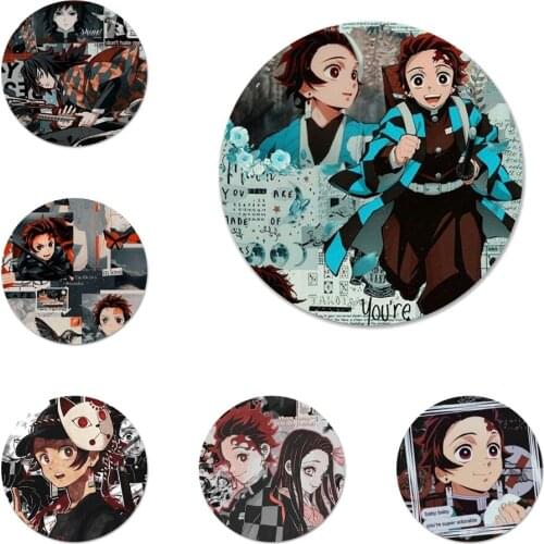 Kimetsu No Yaiba Demon Slayer Anime Icons Pins Badge Decoration Brooches Metal Badges For Clothes Backpack Decoration