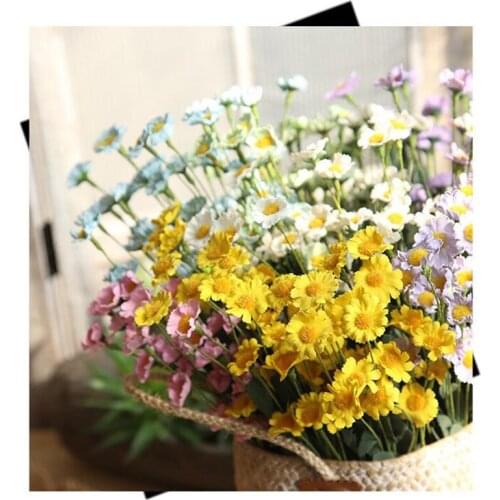 1PC PE15 Head Small Daisies Foam Artificial Flower Fake Flower Wedding Decoration Home Decor 6 Colors High Quality China Daisies