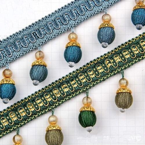 12Yards/Lot 6cm Wide Beads Curtain Lace Accessories Tassel Fringes Trim Ribbons DIY For Curtain Sofa Veil Sofa Home Decor
