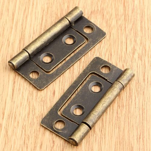 2Pcs 50x24mm Furniture Door Hinges Cabinet Drawer Door Butt Hinge Antique Decorative Cupboard Hinges For Jewelry Wooden Box