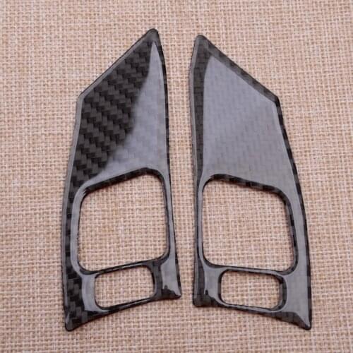 2Pcs/Set Car Carbon Fiber Inner Steering Wheel Button Cover Trim Decor Fit For Lexus IS250 300 350 2006-2009 2010 2011 2012