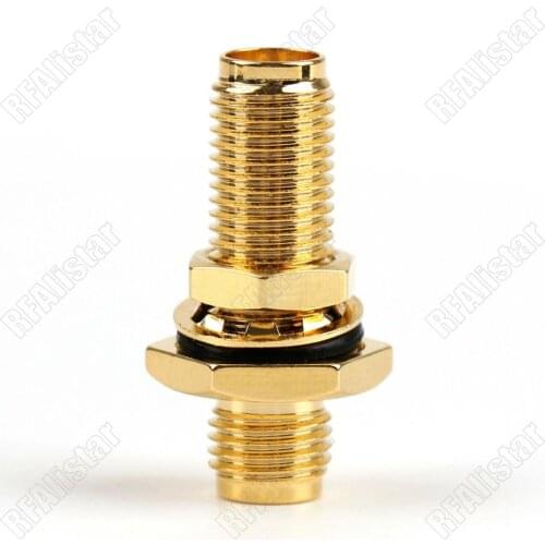 20 Pieces SMA Female Jack to SMA Extended Female Bulkhead Waterproof O-Ring Coaxial Connector Adapter Brass
