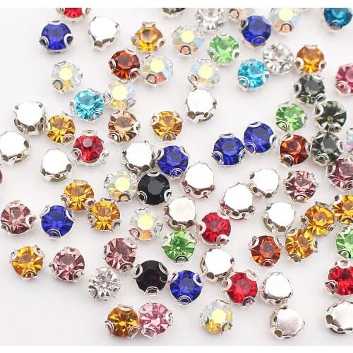 New Sewing Rhinestones 4mm-8mm Silver 3D Claw Crystals strass DIY Handcraft Rhinestones Sew On Rhinestones for Clothes Garment