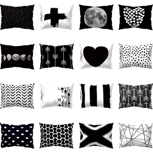50*30cm Black & White Geometric Throw Pillow Case Pillowcases Decorative Pillows Pillow Cover Body Pillow Cases for the Bedroom