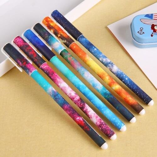 6pcs BZNVN Cute cartoon star series adorable nice smooth writing 0.38mm black neutral pen pen