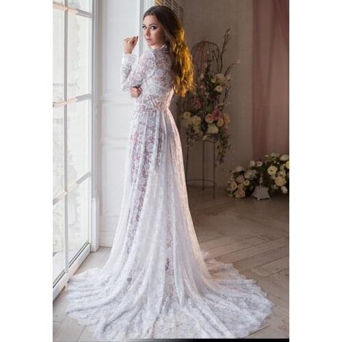White Sexy Maternity Photography Dresses Lace Fancy Pregnancy Shoot Dress Long Women Maxi Maternity Gown For Pregnant Photo Prop