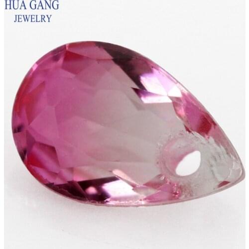 BX08 One Hole Pear Shape Watermelon Tourmaline Stone Synthetic Glass Loose beads Size 4x6mm-13x18mm For Jewelry Making