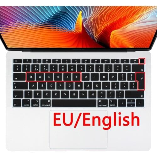 Euro English Water Dust Proof Keyboard Cover for Macbook New Air 13 2020 2019 A1932 A2179 Super Thin Keyboard Protector