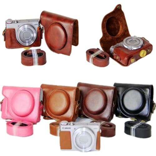 PU Leather Camera Bag Case For Canon Powershot G9 X G9X G9 X Mark II G9X2 Camera Cover With Strap