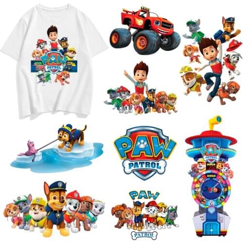 Baby Shirt Iron On Patches Paw Patrol Parches Iron On Diy Accessory Heat Transfer Clothes Stickers Fashion Patches For Clothes