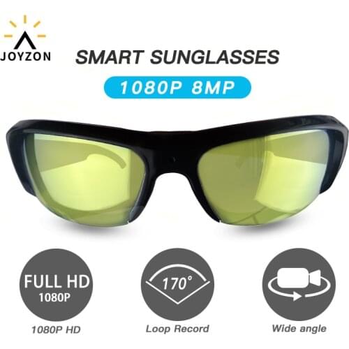 JOYZON 1080P TF Mini Camera Sunglasses HD Smart Glasses Audio Digital Video Recorder For Driving Cycling Glasses Men DVR Glasses