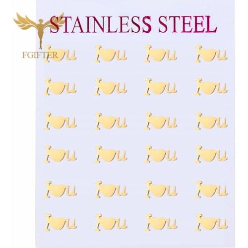 Cute I LOVE You Heart Earrings Lovers' Jewelry Gold Color Stainless Steel Jewelry Earring Set Wholesale