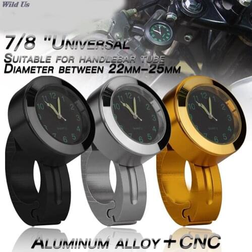 2021 Stainless Steel Motorcycle Handlebar Watch Refit Waterproof Shockproof Buckle Mount For Scooter Motor Bike