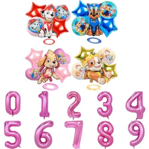 PAW PATROL Aluminum Film Balloon Spin Master Childrens Birthday Party Digital Balloon Set Interior Decoration Childrens Toys