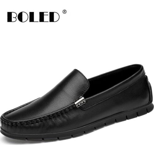 Full Grain Leather Men Shoes Flats Comfortable Fashion Casual Shoes Men Slip On Driving Shoes Loafers Moccasins
