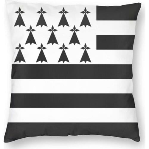 Flag Of Brittany Breton Proud Cushion Covers Sofa Decoration France Breizh Square Throw Pillow Cover 40x40cm