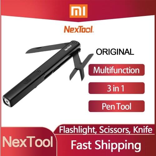 Original Xiaomi Mijia Youpin NexTool Multifunctional 3 in 1 Pen Tools N1 Flashlight Scissors Waterproof Portable Outdoors Tools