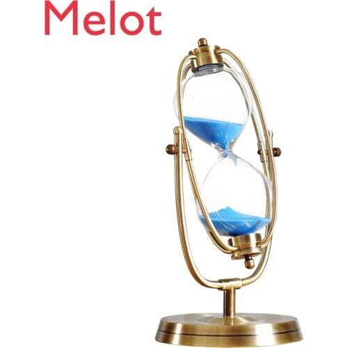 Hourglass Timer 30 Minutes Time Metal Hourglass Birthday Gift European Decorative Pendant Shaking Murals Home Decoration Gifts