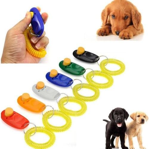Portable Button Clicker With Wrist Band For Pets Dog Clicker Training Guide