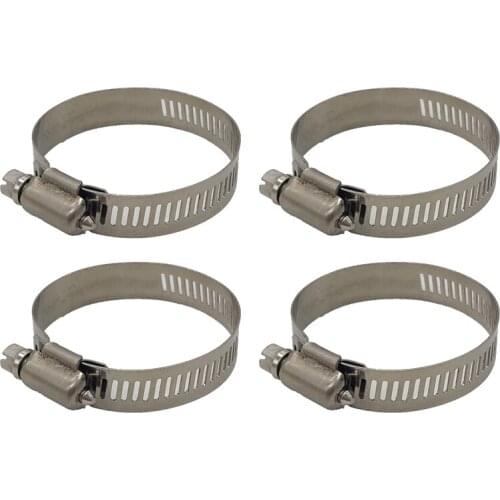 Adjustable Stainless Steel Duct Clamps Air Ducting Clamps Hose Clamps Pipe Clamps Worm Drive Hose Clamps (Pack of 4)