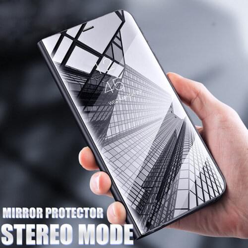 Luxury Clear View Mirror Smart Phone Case For Samsung Galaxy S9 S8 Plus Leather Flip Stand Case For Samsung S7 edge Back Cover