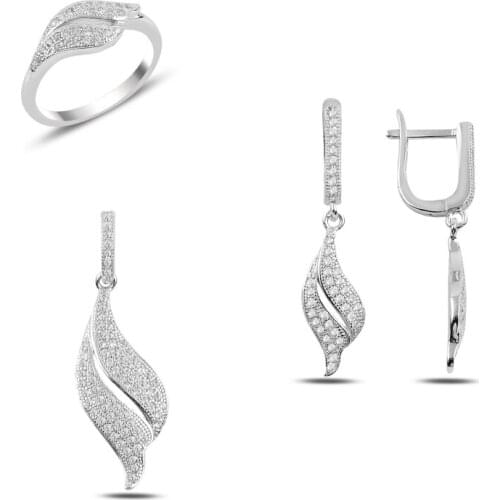 Silver 925 Sterling Zircon Cubic Zirconia Dangle Set