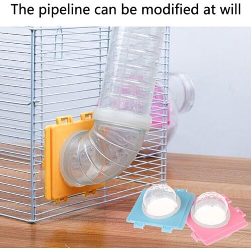 1pc Hamster Tunnel Cage Tunnel External Pipe Interface Fitting Small Pet Toy Cages Accessories Baffle