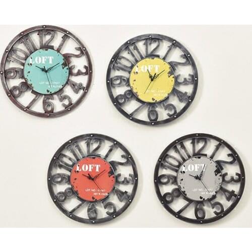 Antique Large Wall Clock Modern Design Clocks For Home Decor Mechanism Saat Industrial Clock Klok Shabby Chic Vintage Style598