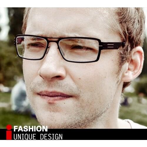 2021 new handmade screwless mens myopia optical prescription Korean version of square business style glasses frame 1173