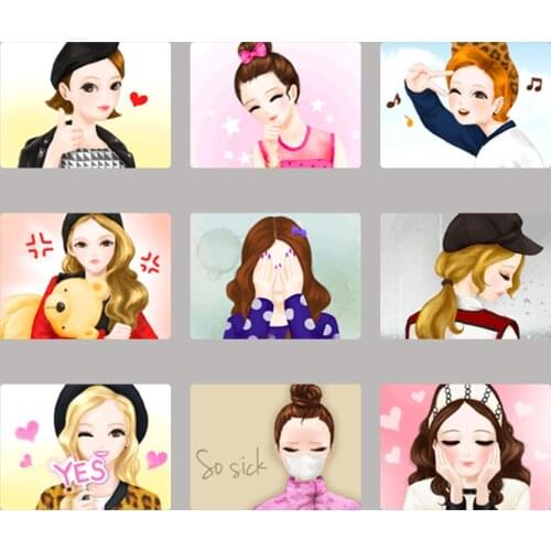 24 love girl stickers cartoon funny scrapbook stickers for children, DIY laptop suitcase skateboard motorcycle bicycle toy