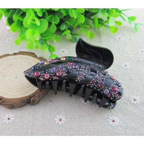 9.5CM Full Rhinestone Hair Claw Fashion Crystal Hair Accessory Luxury Wedding Jewelry For Women Party Gift 6 Colors