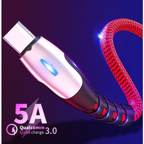 Type C USB Charger Cable For Samsung Galaxy S10 S9 Xiaomi Redmi Note 8 9 10 Pro Huawei P40 5A Fast Charging Mobile Phone Charger