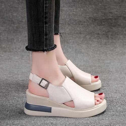 Platform wedge sandals women 2021 new summer fashion high heel fish mouth womens shoes increased platform shoes women